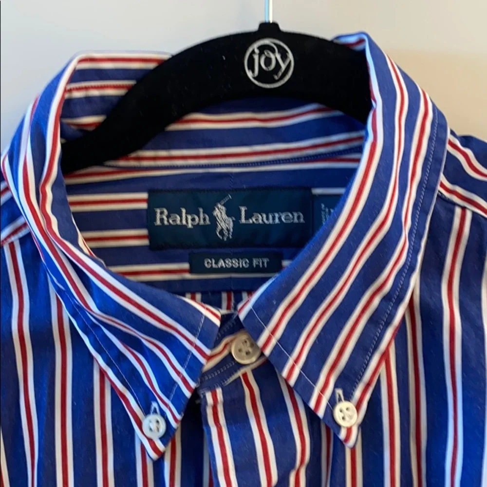 Ralph Lauren RWB stripe Dress Shirt Sz L - Picture 5 of 5